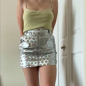 Current mood chrome trippy vision mini skirt